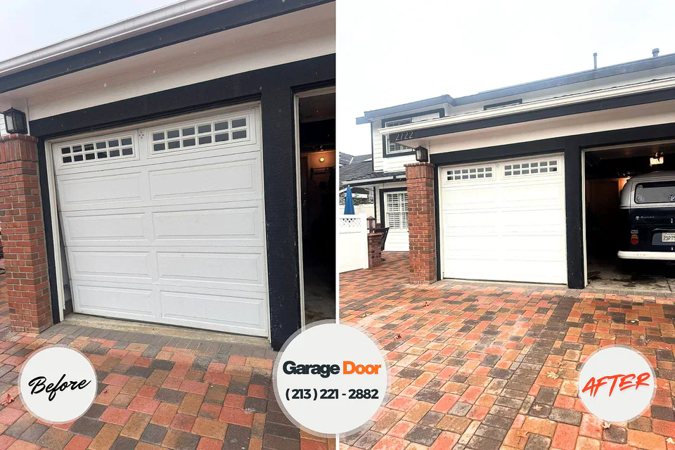 Before and after: garage door repair Plumerville, AR